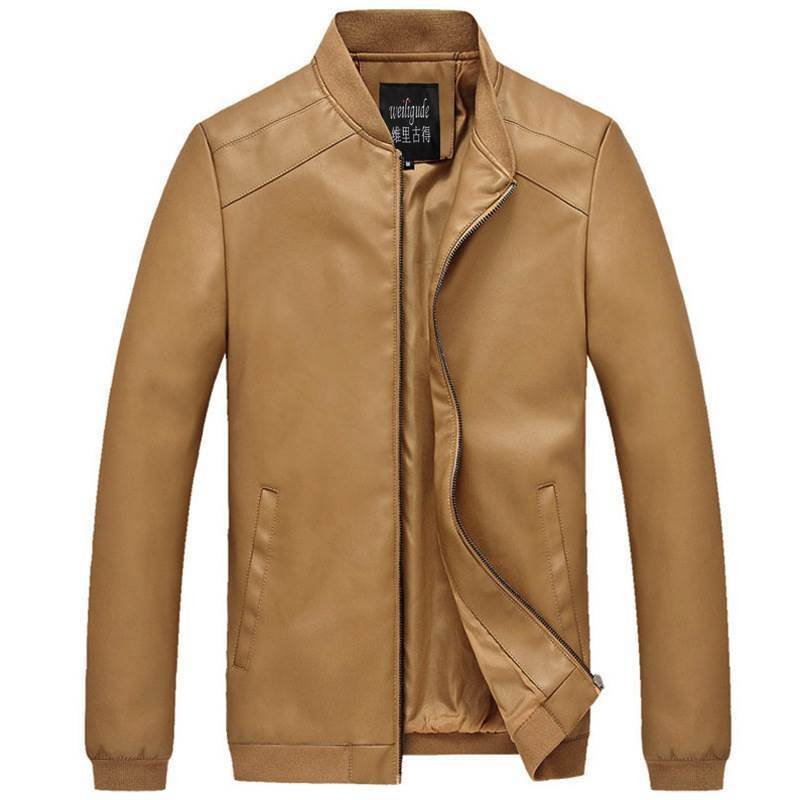 Men's leather Spring and autumn trend Motorcycle PU leather Coat leather men's jackets