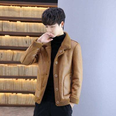 Plus size men's Jackets Leather Coats Men Jacket Fashion Sherpa Fleece Reversible Jacket For Men