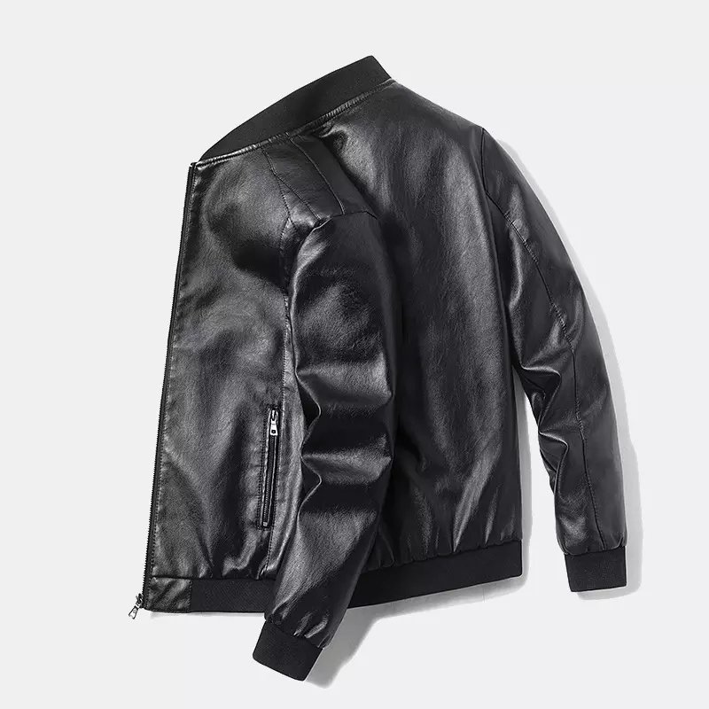 High Quality Men's Stand Collar Washed Motorbike Racing Pu Leather Jacket Custom Quality Men Wear Motorbike Jacket