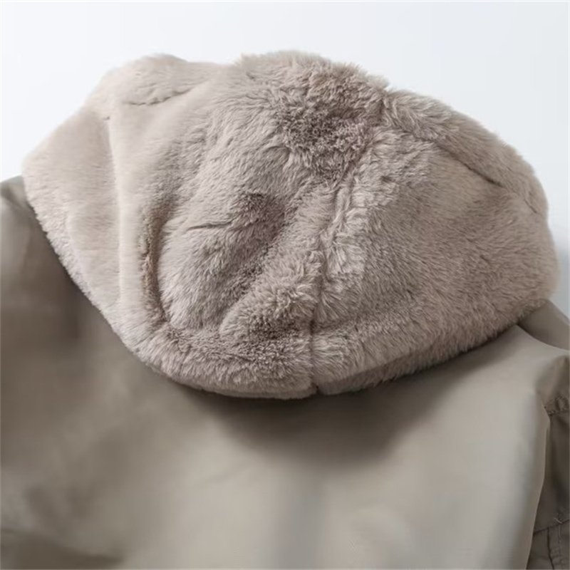 TAOP&ZA Men's 2023 Winter Faux Fur Hooded Reversible Bomber Jacket Zippered Long Sleeve Warm Jacket Top 3833310
