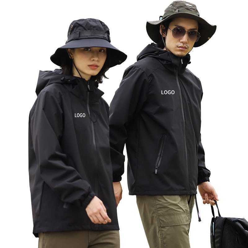 Professional Rich Customization Experience Casual Sport Style Color Block Zipper Hoodie Closure Men Softshell Jacket with Logo