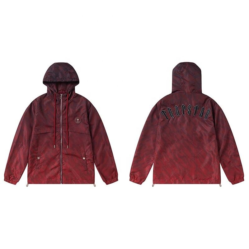 Top Quality Trapstar Jacket Sportswear Windbreaker Black Top Quality Embroidered Letters Zipper Sun Protection Men's Jacket