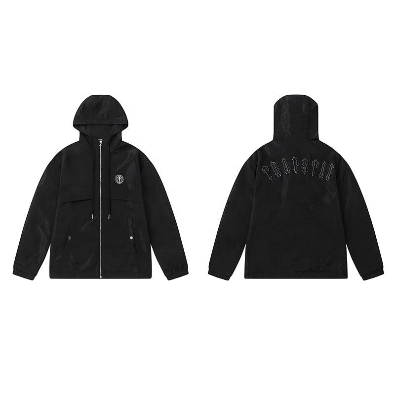 Top Quality Trapstar Jacket Sportswear Windbreaker Black Top Quality Embroidered Letters Zipper Sun Protection Men's Jacket