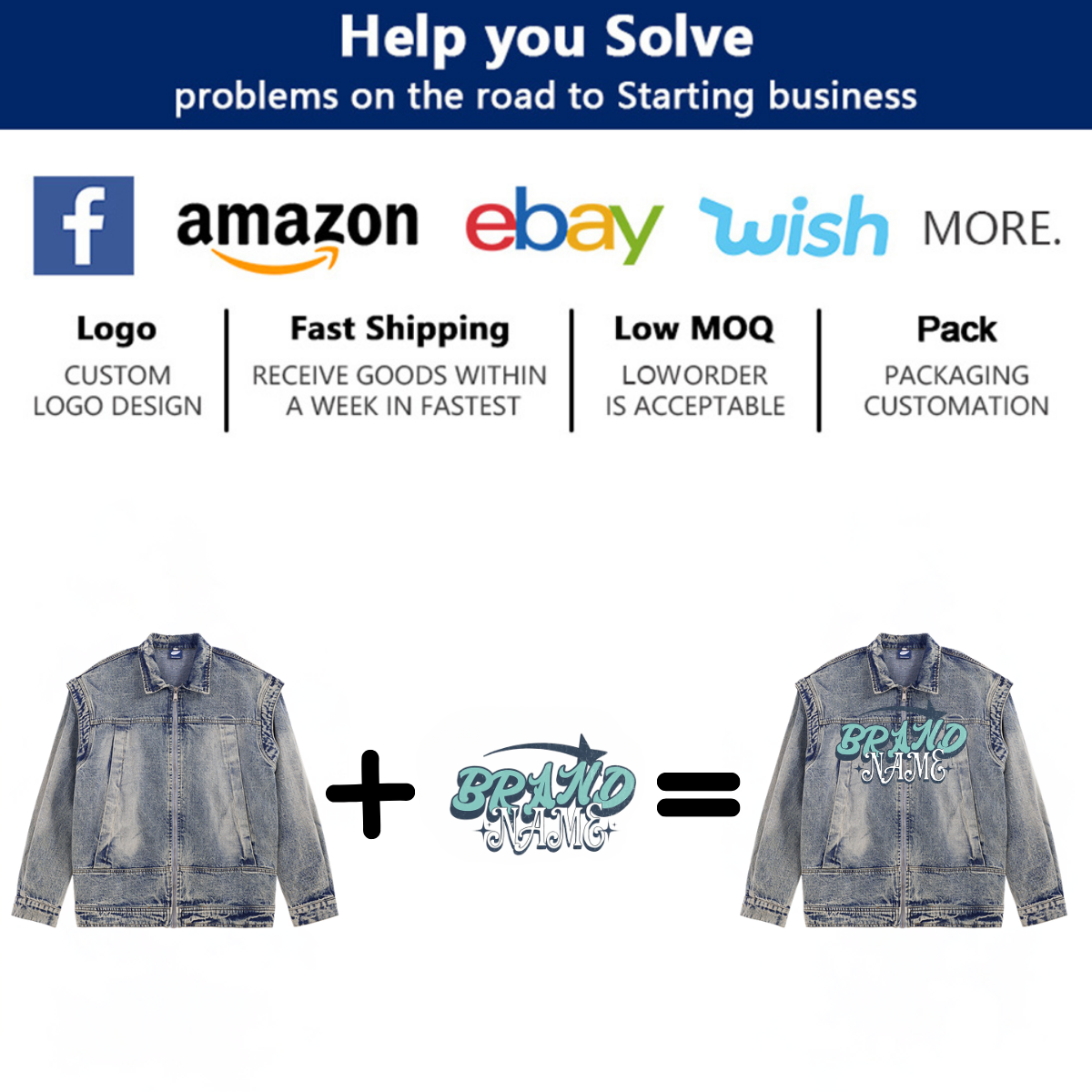 In Stock Custom LOGO Men Outwear Zipper UP Vintage Washed Denim Jackets High Quality Men's High Street Wear Jeans Jacket For Men