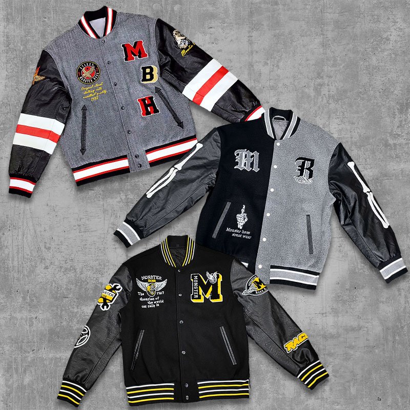 huili factory high quality letterman custom leather varsity jacket for men oem designer custom vintage embroidery varsity jacket