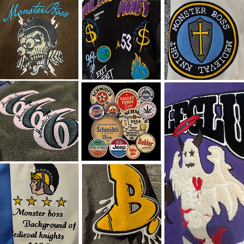 huili factory high quality letterman custom leather varsity jacket for men oem designer custom vintage embroidery varsity jacket