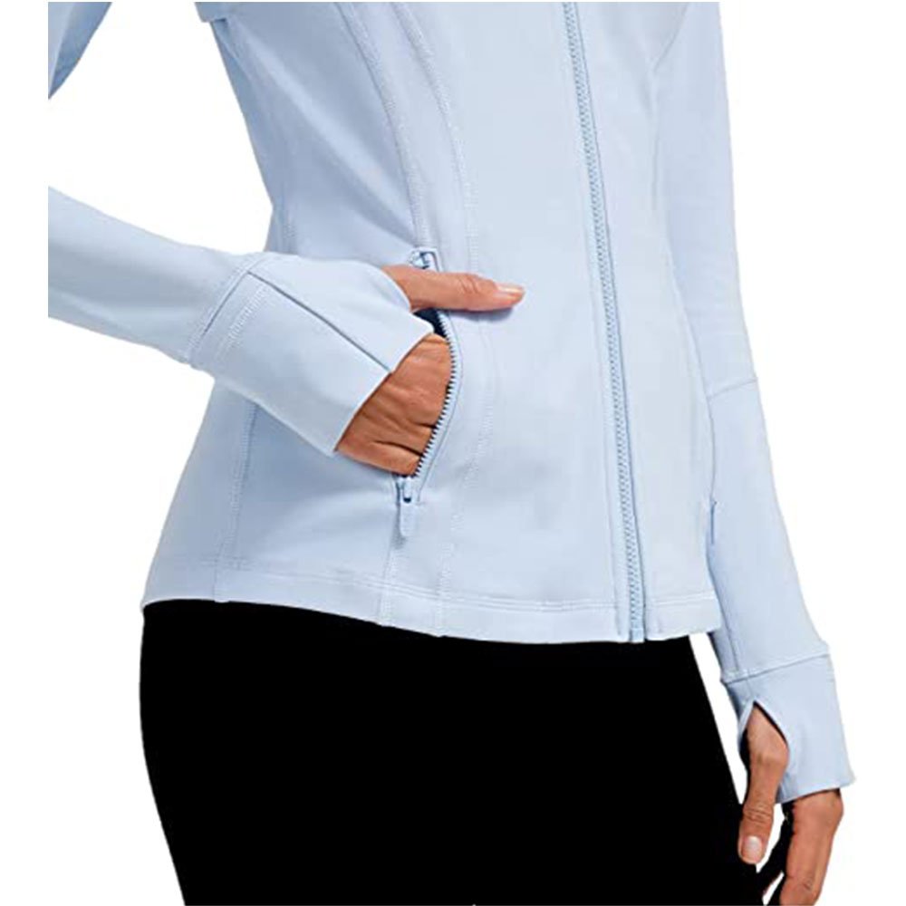 Sky Blue Color Women Athletic Jackets Full Zip Track Tops Sportswear Running Jacket in new style