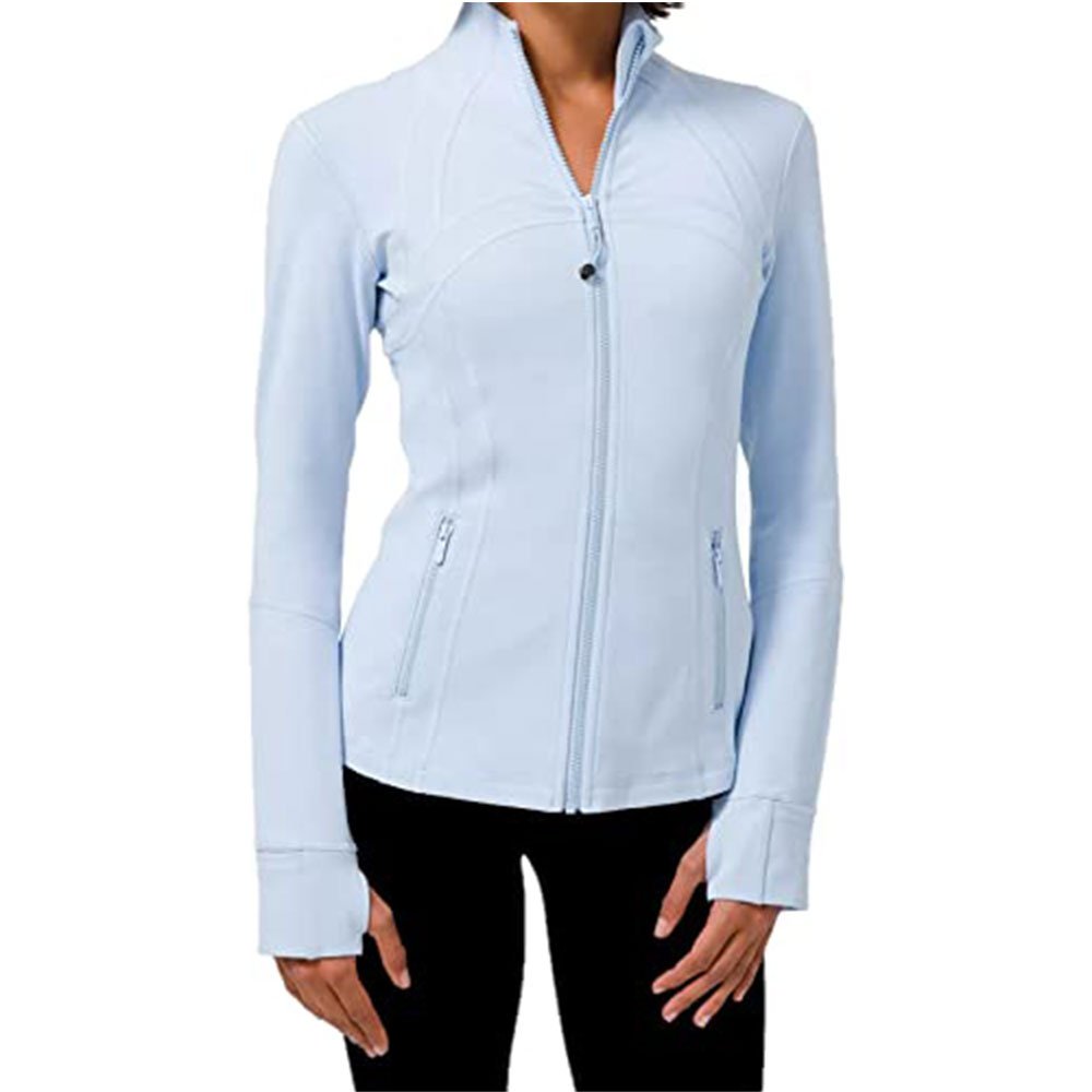 Sky Blue Color Women Athletic Jackets Full Zip Track Tops Sportswear Running Jacket in new style