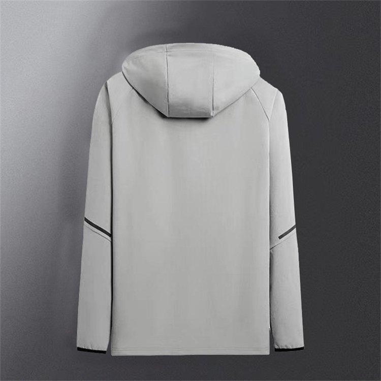 Custom your logo men solid color breathable sport long sleeve thin fabric jackets male fast dry oversizet outdoor men's jacket