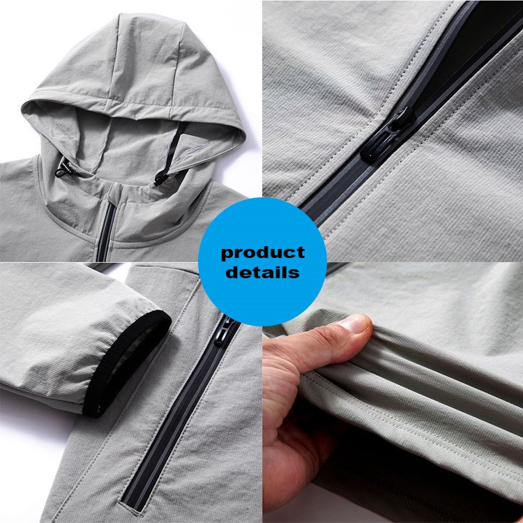 Custom your logo men solid color breathable sport long sleeve thin fabric jackets male fast dry oversizet outdoor men's jacket