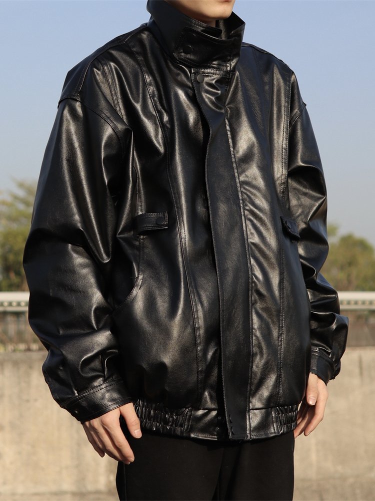 Customizable High-Grade Vintage Motorcycle Leather Jacket for Men Spring & Fall New Street Coat