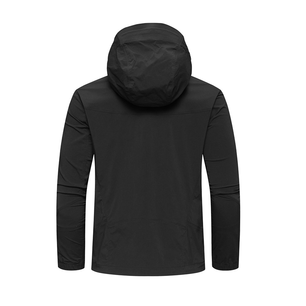 Outdoor hiking clothing hard shell stand-up collar men's jackets waterproof with zipper pockets