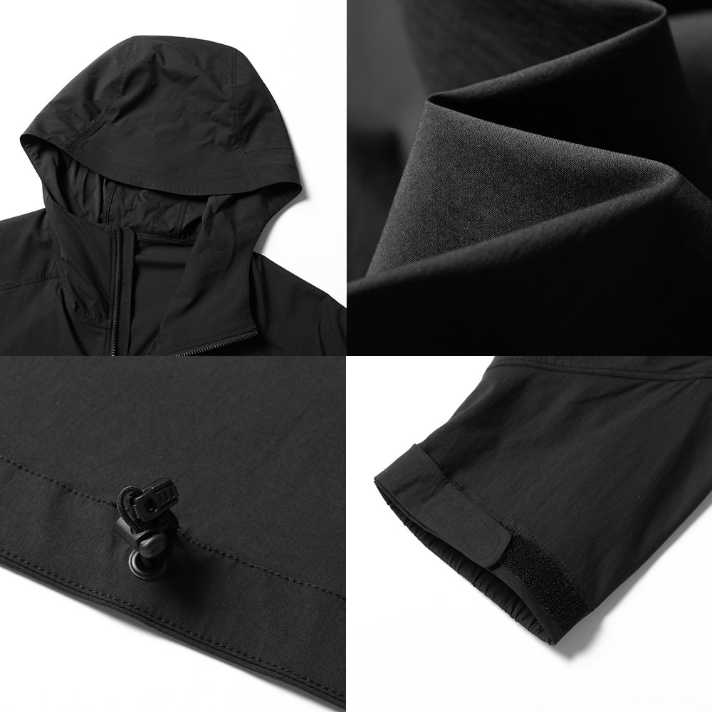 Outdoor hiking clothing hard shell stand-up collar men's jackets waterproof with zipper pockets