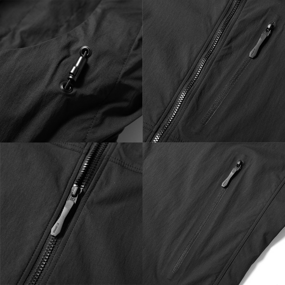 Outdoor hiking clothing hard shell stand-up collar men's jackets waterproof with zipper pockets