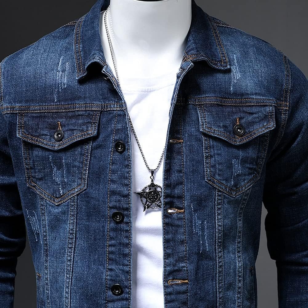 Hotsale Men Fashion Denim Jeans Jackets Custom For Wholesale Designed Customize Distressed Men's Jacket