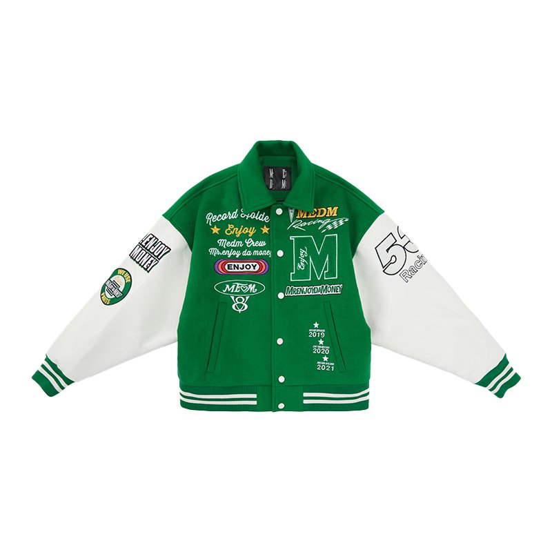 High Quality Men's Custom Logo Embroidery Wool-blend Patchwork Bomber Jacket Streetwear College Baseball Varsity Jacket Women