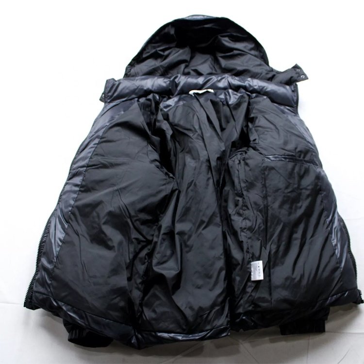 Unisex senior removable hood puffer jacket with black premium