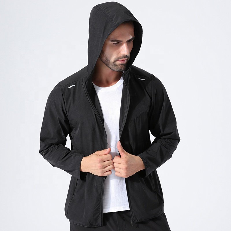 Custom Mesh Lightweight Running Wear Sports Hiking Zip Jacket for men