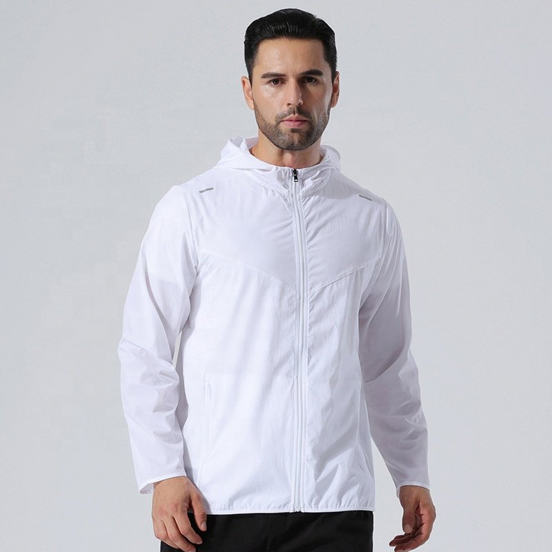 Custom Mesh Lightweight Running Wear Sports Hiking Zip Jacket for men