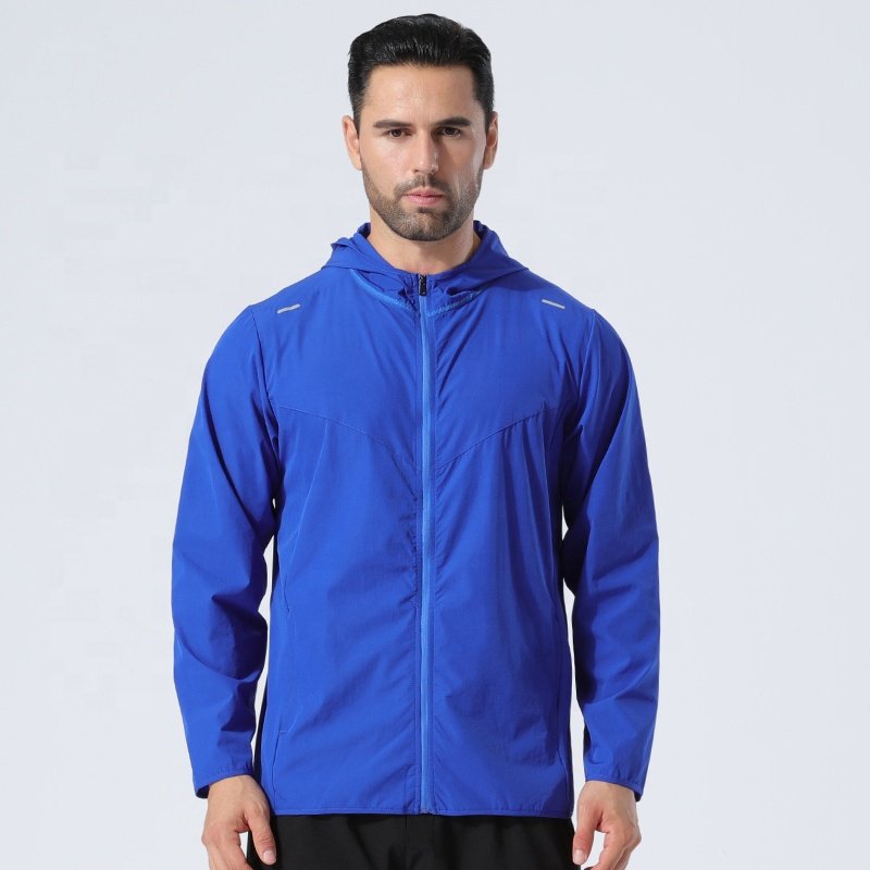 Custom Mesh Lightweight Running Wear Sports Hiking Zip Jacket for men