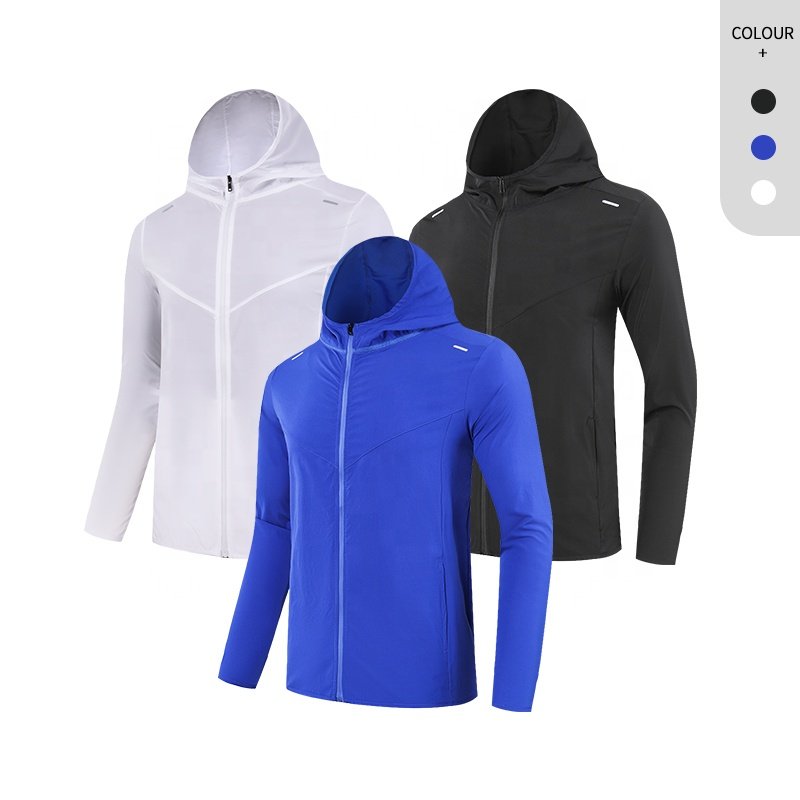 Custom Mesh Lightweight Running Wear Sports Hiking Zip Jacket for men