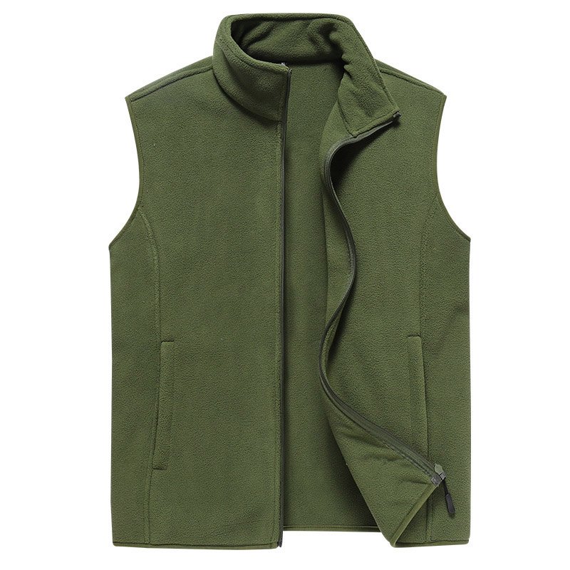 Men's Practical Autumn Outdoor Wearing Polar Fleece Waistcoat with Custom Embroidery Logo Plus Size Vest Jacket