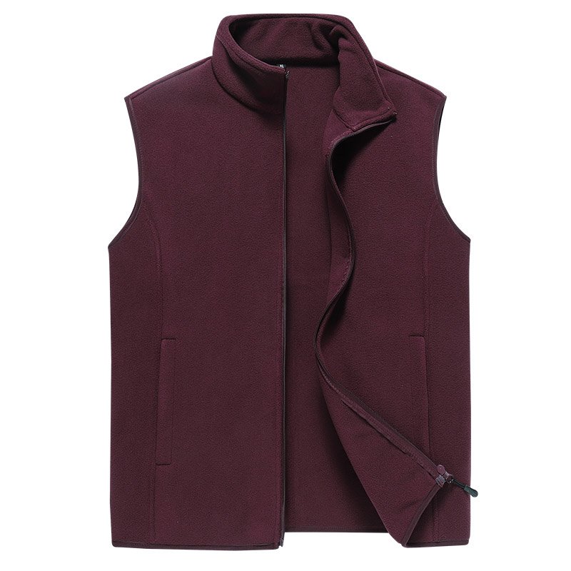 Men's Practical Autumn Outdoor Wearing Polar Fleece Waistcoat with Custom Embroidery Logo Plus Size Vest Jacket
