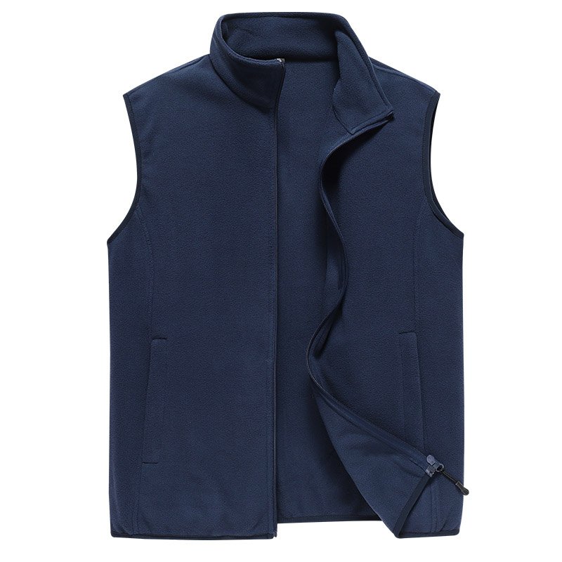 Men's Practical Autumn Outdoor Wearing Polar Fleece Waistcoat with Custom Embroidery Logo Plus Size Vest Jacket