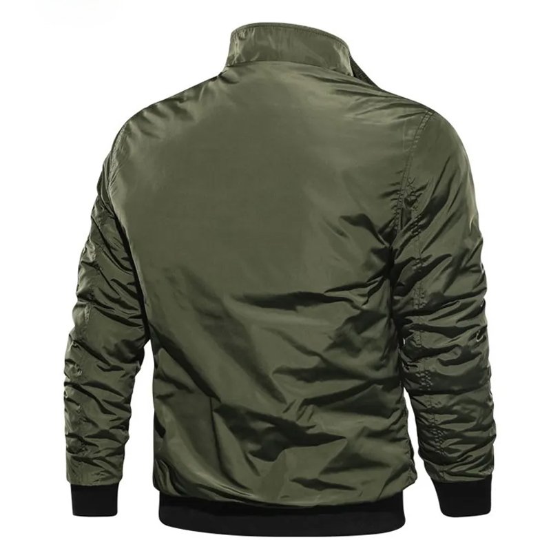 Bomber Jacket Men Fashion Casual Windbreaker Jacket Coat Men Spring Autumn New Stand Collar Men Jacket