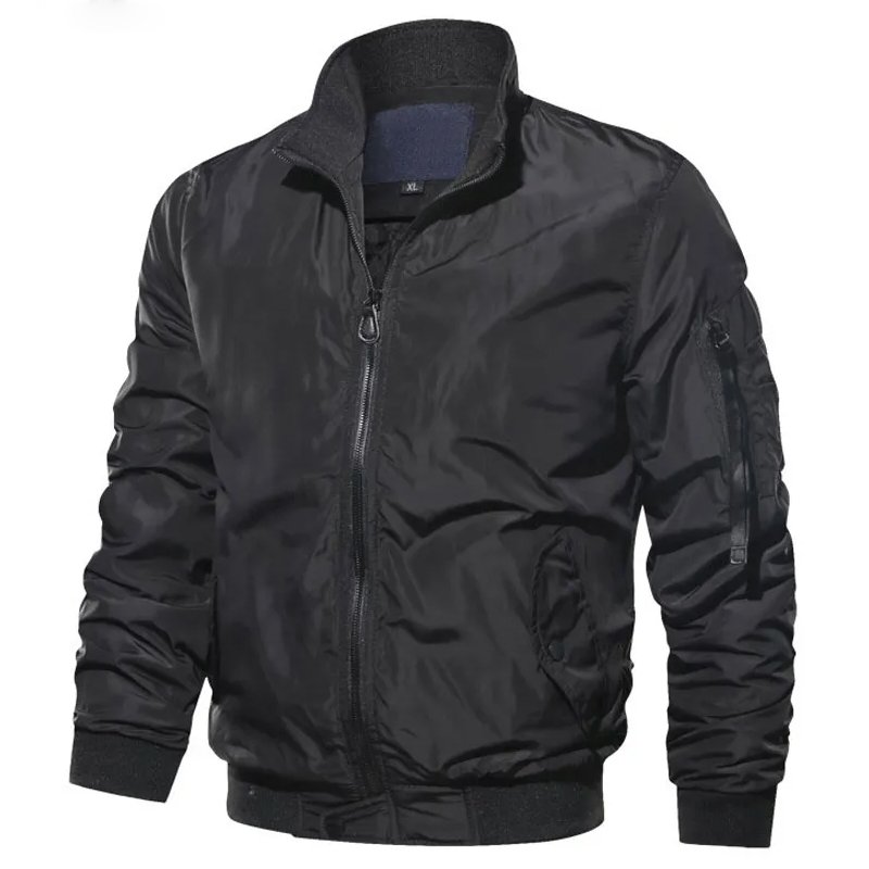 Bomber Jacket Men Fashion Casual Windbreaker Jacket Coat Men Spring Autumn New Stand Collar Men Jacket