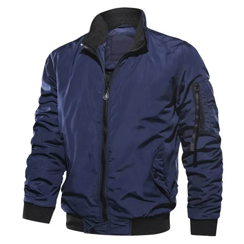 Bomber Jacket Men Fashion Casual Windbreaker Jacket Coat Men Spring Autumn New Stand Collar Men Jacket