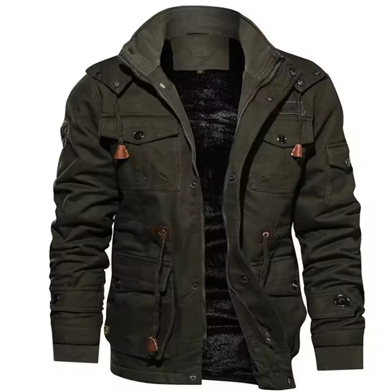 customized Winter Men's Slim Casual New Windbreaker Jacket Casual Jacket Plus Cotton Jacket Men's