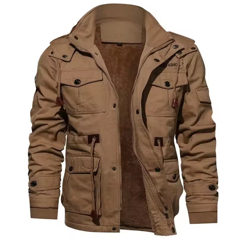 customized Winter Men's Slim Casual New Windbreaker Jacket Casual Jacket Plus Cotton Jacket Men's