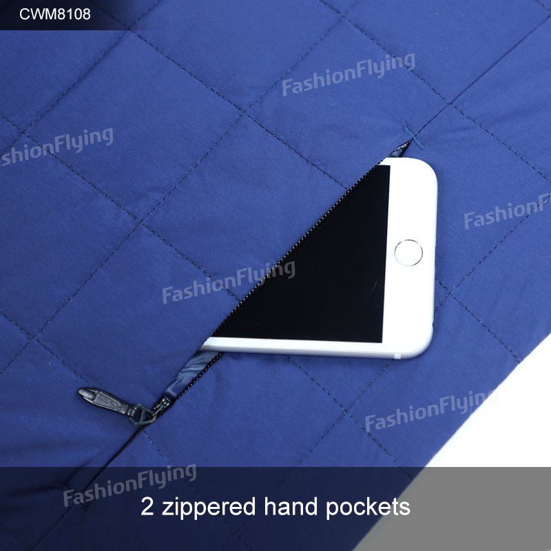 Men's Casual Style Winter Jacket Lightweight Quilted Insulated Outwear Zipper Closure Warm Breathable Fabric Pocket Decoration