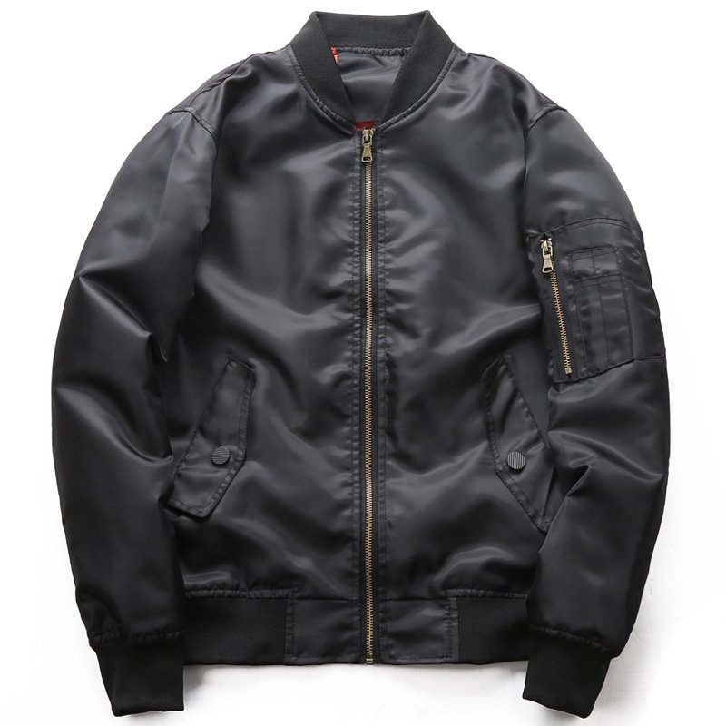 Wholesale Minimalist Solid Standing Collar Pilot Men's Jackets MensWindproof Bomber Jacket