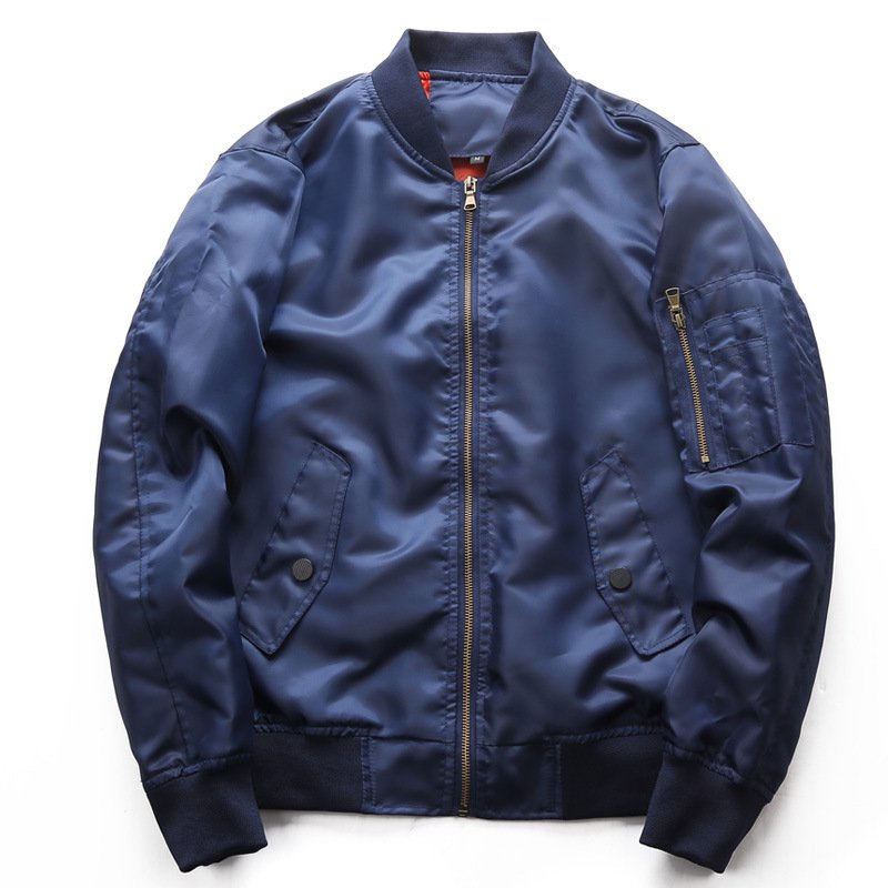 Wholesale Minimalist Solid Standing Collar Pilot Men's Jackets MensWindproof Bomber Jacket