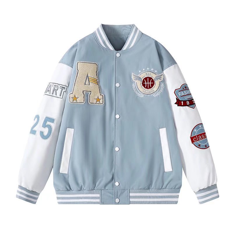 New Wholesale 2024 Men's Winter Embroidered Vintage Stitching PV Leather Sleeves Turndown Collar Jackets For men