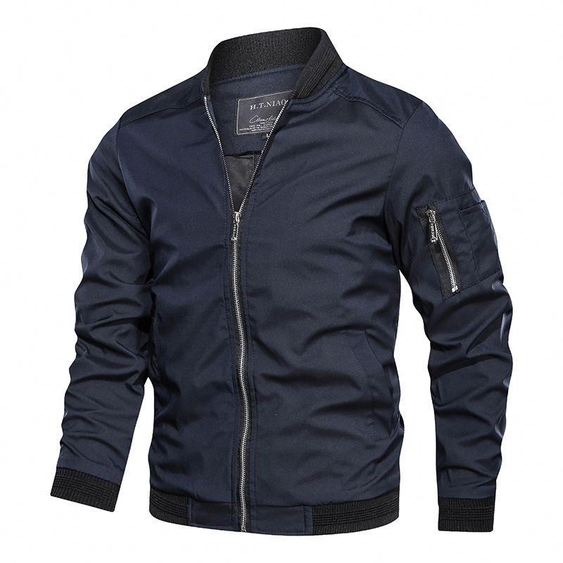 Custom Logo Bomber Jacket Men Oem Streetwear Zip up Jackets Baseball Varsity Fashion Coats Plus Size Men's Jackets for Men 2021