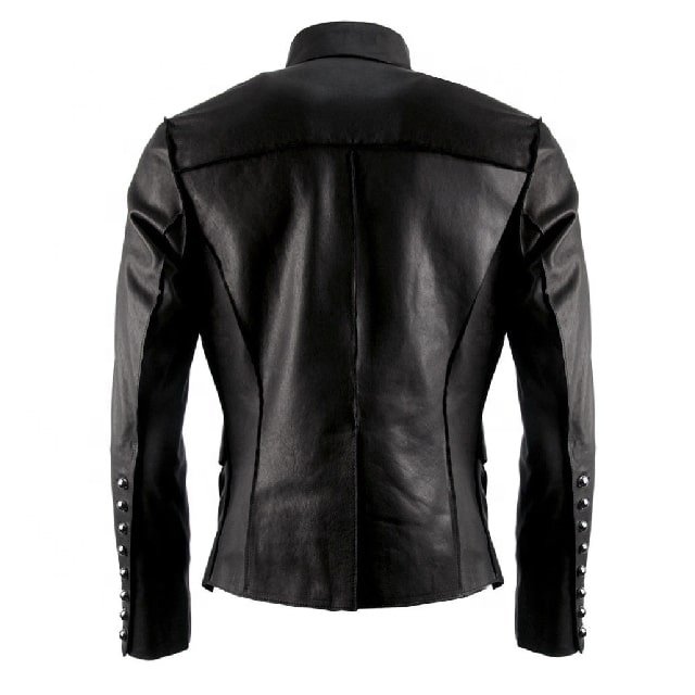 New Style High Quality Pure Black Men's Leather Biker Jacket Fully Customized With Original Sheepskin Front closure Style Zipper