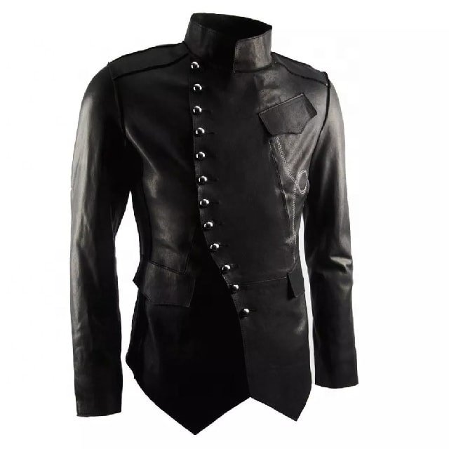 New Style High Quality Pure Black Men's Leather Biker Jacket Fully Customized With Original Sheepskin Front closure Style Zipper