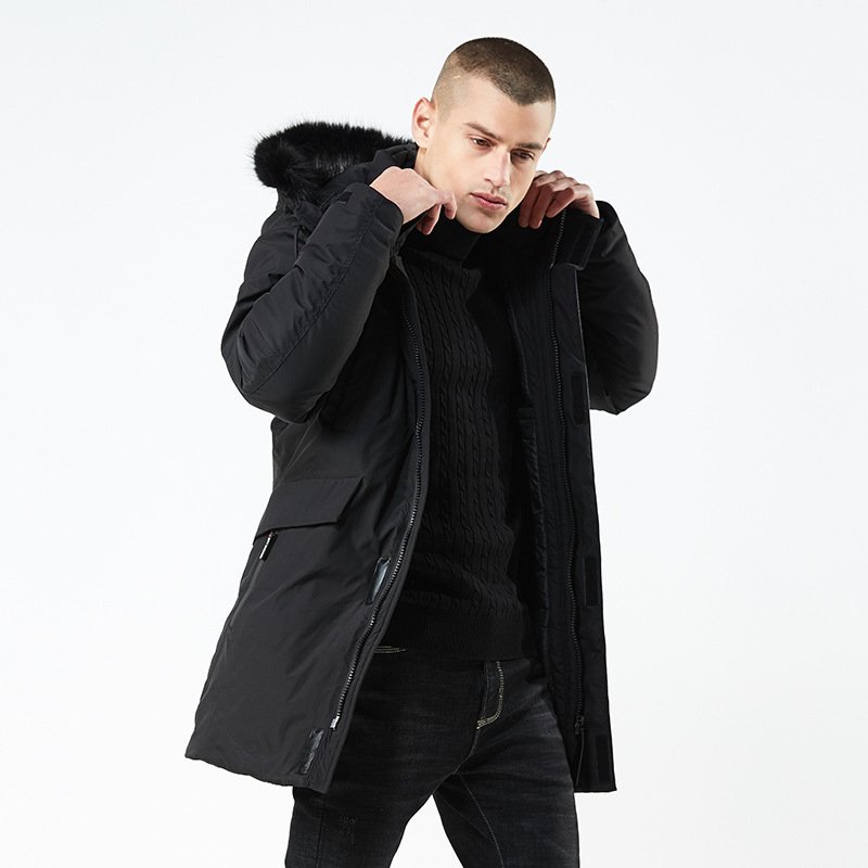 2024 winter thick cotton-padded jacket hooded windproof and warm high-quality men's down coat