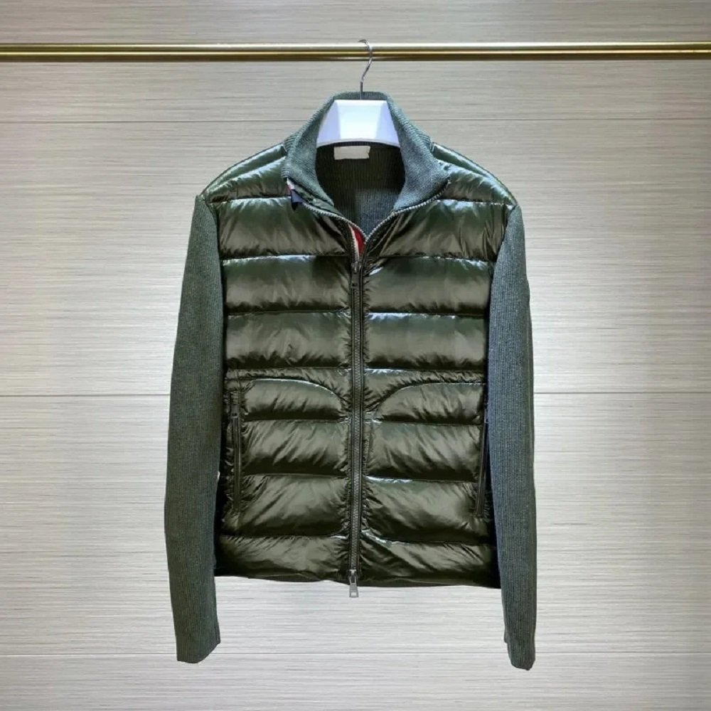 Wholesale Winter New Men's Stand-Up Collar Knitted Splicing Down Jacket Men Breathable Outwear Jacket