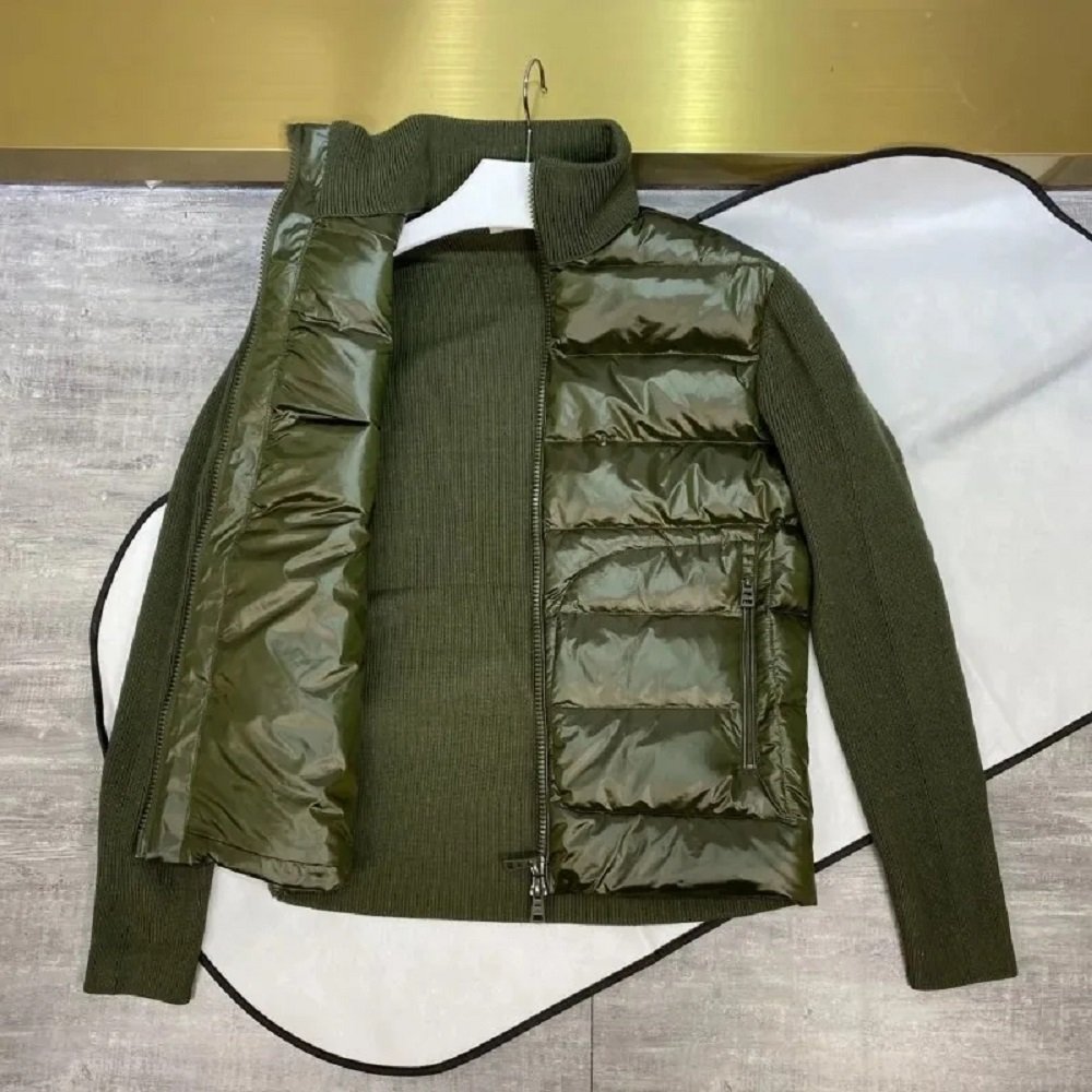 Wholesale Winter New Men's Stand-Up Collar Knitted Splicing Down Jacket Men Breathable Outwear Jacket