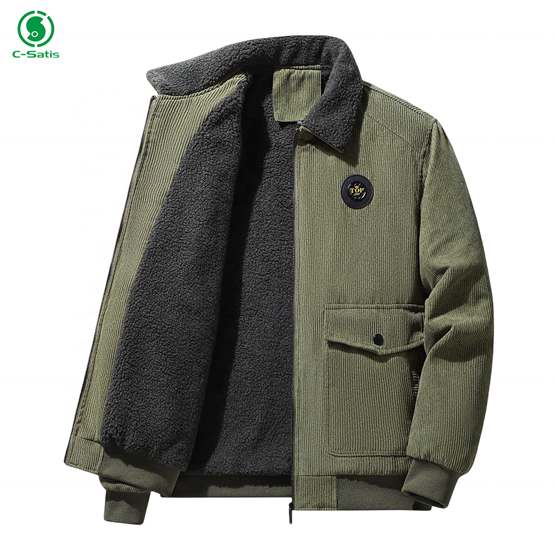 Fleece Loose Casual Corduroy Men's Jacket Plus Size Men's Winter Varsity Fleece Jackets Thick And Warm Jacket