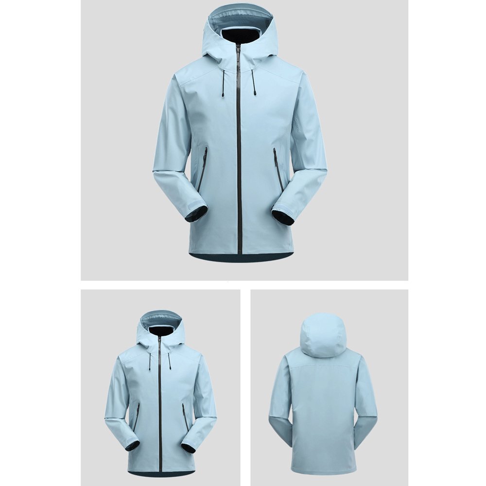 Unisex Custom Logo Hard Shell Jacket for Men Women Summer Waterproof for Hiking Camping Mountain Climbing with Zipper Closure