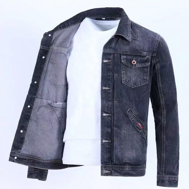 Spring And Fall Retro Denim Jacket Men's Fashion Brand Handsome Cargo Jacket Korean Version Slim Casual Wear Clothes