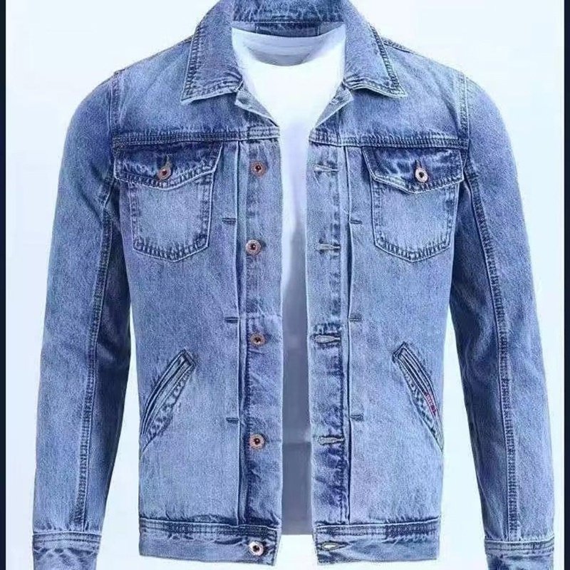 Spring And Fall Retro Denim Jacket Men's Fashion Brand Handsome Cargo Jacket Korean Version Slim Casual Wear Clothes