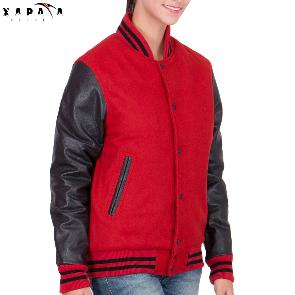 Wholesale Blank Varsity Women's Jackets Women's Varsity Jackets High Quality Women's Crop Baseball Jackets