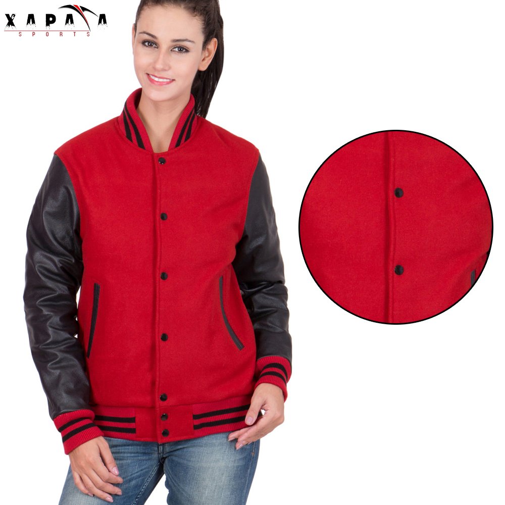 Wholesale Blank Varsity Women's Jackets Women's Varsity Jackets High Quality Women's Crop Baseball Jackets