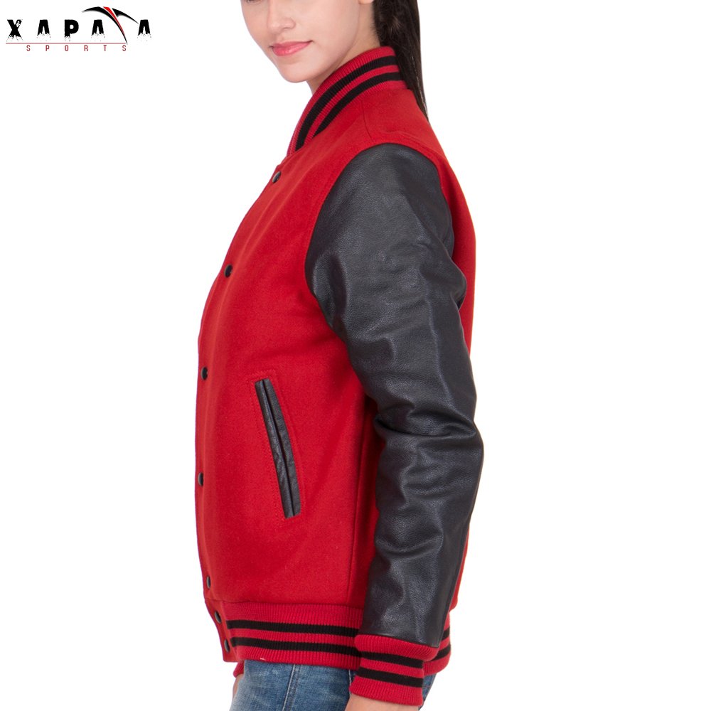 Wholesale Blank Varsity Women's Jackets Women's Varsity Jackets High Quality Women's Crop Baseball Jackets